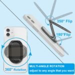 Cell Phone Ring Holder Finger Kickstand, CLZWiiN Foldable 360° Rotation Cellphone Stand for Desk, Office Desktop, Magnetic Car Mount, Metal Multi-Angle for Phone Back Grip (Gun Black) - Image 3