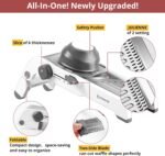 24-In-1 Mandoline Slicer for Kitchen with Waffle Fry Cutter Blade,Adjustable Kitchen Mandoline Slicer,Food Chopper,Safe Mandoline Food Slicer,Mandolin with Waffle Fry Cutter-Grey - Image 3