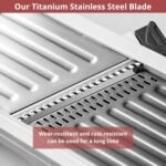 24-In-1 Mandoline Slicer for Kitchen with Waffle Fry Cutter Blade,Adjustable Kitchen Mandoline Slicer,Food Chopper,Safe Mandoline Food Slicer,Mandolin with Waffle Fry Cutter-Grey - Image 4