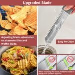 24-In-1 Mandoline Slicer for Kitchen with Waffle Fry Cutter Blade,Adjustable Kitchen Mandoline Slicer,Food Chopper,Safe Mandoline Food Slicer,Mandolin with Waffle Fry Cutter-Grey - Image 5
