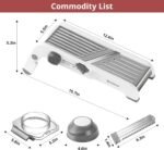 24-In-1 Mandoline Slicer for Kitchen with Waffle Fry Cutter Blade,Adjustable Kitchen Mandoline Slicer,Food Chopper,Safe Mandoline Food Slicer,Mandolin with Waffle Fry Cutter-Grey - Image 6