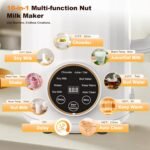 34oz Nut Milk Maker Machine,10 in 1 Automatic Plant Based Milk Maker, Almond Milk Machine, 304 stainless steel with 12 Blades for Homemade Oat, Coconut, Chowder, Juice, Soy Milk Machine - Image 3