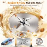 34oz Nut Milk Maker Machine,10 in 1 Automatic Plant Based Milk Maker, Almond Milk Machine, 304 stainless steel with 12 Blades for Homemade Oat, Coconut, Chowder, Juice, Soy Milk Machine - Image 4
