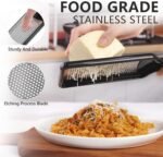 LHS Citrus Lemon Zester Cheese Grater - Stainless Steel Kitchen Tool for Parmesan Cheese, Ginger, Garlic, Nutmeg, Chocolate, Fruits, Dishwasher Safe - Image 3