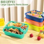 4 Pack Bento Box Lunch Box Container for Adult Kid, 4 Compartment Meal Prep Containers with Lids, Reusable Snack Box Container for Work Travel Picnic, Microwave & Dishwasher Safe - Image 4