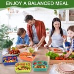 4 Pack Bento Box Lunch Box Container for Adult Kid, 4 Compartment Meal Prep Containers with Lids, Reusable Snack Box Container for Work Travel Picnic, Microwave & Dishwasher Safe - Image 5