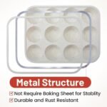 CAKETIME Silicone Muffin Pan, Metal Reinforced Frame Cupcake Pan 12 Cups Regular Size Easy to Move in or Out of Oven Non-Stick (2) - Image 3