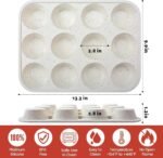 CAKETIME Silicone Muffin Pan, Metal Reinforced Frame Cupcake Pan 12 Cups Regular Size Easy to Move in or Out of Oven Non-Stick (2) - Image 4