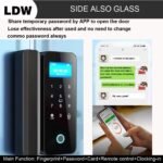 Smart Lock for Glass Door, Lock Automatically, 5 Ways Unlock, with Screen., Fingerprint and Remote Control with Keypad Doorbell Function,Password Access Card and App Control - Image 5