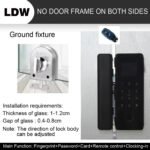 Smart Lock for Glass Door, Lock Automatically, 5 Ways Unlock, with Screen., Fingerprint and Remote Control with Keypad Doorbell Function,Password Access Card and App Control - Image 6