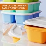 6 Pcs Bento Snack Containers, Reusable 4 Compartment Food Storage Container with Lids, Divided Lunchable Container, Freezer, Microwave & Dishwasher Safe (6 Color) - Image 5