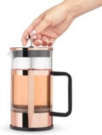 Pinky Up Piper Tea Press Pot, Coffee Maker, French Press for Loose Leaf Tea and Coffee, Hot or Iced Beverage Brewer, 34 oz, Rose Gold - Image 6