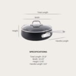 All-Clad HA1 Expert Hard Anodized Nonstick Sauté Pan with Lid (4 Qt, 12") Dishwasher-Friendly, Oven-Safe Up to 500°F & Compatible with All Stovetops (Gas, Electric & Induction) - Black - Image 3