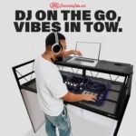 AxcessAbles Two-Tier Portable DJ Booth | Large DJ Table Stand w/ 43"x25" Desk Surface | 2 Ergonomic Table Heights | Black & White Facades, Carry Cases | DJ Laptop Controller Stand - Image 6