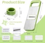 Safe Mandoline Slicer with Slide-On Hand Guard, 2026 Upgraded 6 in 1 Stainless Steel Vegetable Chopper, Multi Blade Potato/Onion/Garlic/Cucumber/Fruit Slicer, Kitchen Grater Food Cutter - Image 3