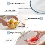 5pc Glass Mixing Bowls with Lids Set (4.65QT, 2.80QT, 1.64QT, 1.16QT, 0.85QT), Nesting Salad Bowl, Large Glass Mixing Bowl for Cooking, Baking, Prepping-Dishwasher Microwave Freezer Safe - Image 4