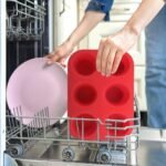 2PCS Silicone Muffin and Cupcake Pan - 6 Cup Non-Stick Mini Baking Molds, Reusable Tin for Brownies, 2 Trays Overlapped (Red, 9.45x6.5x1.57 Inch) - Image 7