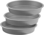 OvenStuff HG368-AZ Nonstick Bakeware 9" Round Cake Pan, Set of 3, Grey - Image 3