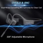 Open Ear Bone Conduction Headphones with mic - Bluetooth Headset Waterproof Bone Conducting Earphones, Headphones Wireless Earbuds Set, with QCC Chip, CVC8.0 Noise-canceling - Image 6