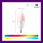 WiZ Connected 40W B12 Smart Candle-shape, E12 base, Full Color, Dimmable, 1-Pack, Indoor, Connect to Wi-Fi, Control Voice or App + Activate with Motion, Matter Compatible - Image 3