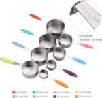 Measuring Cups and Spoons Set Stainless Steel Including 8 Stackable Measuring Cup 8 Double Sided Magnetic Measuring Spoons with 1 Leveler for Dry and Liquid Ingredients - Image 3