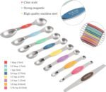 Measuring Cups and Spoons Set Stainless Steel Including 8 Stackable Measuring Cup 8 Double Sided Magnetic Measuring Spoons with 1 Leveler for Dry and Liquid Ingredients - Image 4