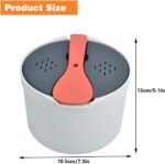 Microwave Rice Cooker Steamer, Microwave Pasta Cooker with Strainer, 2 L Microwave Cookware Set for Rice, Pasta, Vegetables, Quinoa, Oatmeal, Ramen Non stick (orange) - Image 4