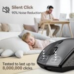 TECKNET Wireless Mouse Jiggler, USB-C Rechargeable Mouse, Silent Mouse with USB-C Adapter, 6400 DPI Ergonomic Mouse, Build-in Mouse Mover, 2.4G Computer Mice for Mac, Laptop, Desktop, PC - Image 5