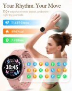 Smart Watch for Women Men, for Android iOS with Sleep & Calorie Monitor, Pedometer Fitness Tracker, Bluetooth Call, IP68 Waterproof, 112+ Sport Modes Round Face Smartwatch (Casual, Pink, 1.39) - Image 4