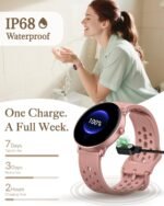 Smart Watch for Women Men, for Android iOS with Sleep & Calorie Monitor, Pedometer Fitness Tracker, Bluetooth Call, IP68 Waterproof, 112+ Sport Modes Round Face Smartwatch (Casual, Pink, 1.39) - Image 6