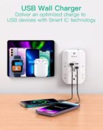 Surge Protector Outlet Extender - with Night Light, 5-Outlet Splitter and 4 USB Ports (2 USB C Charger), Multi Plug Outlet for Home, Dorm Room Essentials - Image 4