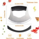 XoYoZo Salad Chopper Mezzaluna Knife with Protective Cover and Anti-Slip Handle - Stainless Steel Vegetable Cutter, Onion Chopper, Pizza Cutter - Image 5