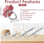 8 Pcs Cell Phone Ring Holder, 360° Rotate and 180° Adjustable Ring Holder for Phone Case, Rings Stand for Cell Phones, Rings Shaped Phones Stand - Image 3