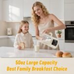 8-in-1 Nut Milk Maker, 50oz & 12 Blades - No Soak, Self-Clean, Delay Start & Keep Warm, for Almond/Soy/Oat Milk, Smoothies, Shakes - Plant-Based Dairy Free for Family & Party - Image 3