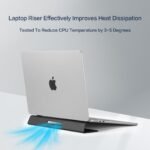 Portable Laptop Wedge Airflow Cooling Stand, Aluminium Laptops Feet Legs Improved Ergonomics, Stability, and Versatility - Compatible with MacBook and All Laptop, with Ruler - Image 4