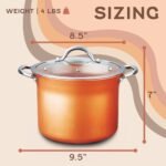 CONCORD 7 QT Copper Non Stick Stock Pot Casserole Coppe-Ramic Series Cookware (Induction Compatible) - Image 3