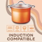CONCORD 7 QT Copper Non Stick Stock Pot Casserole Coppe-Ramic Series Cookware (Induction Compatible) - Image 6
