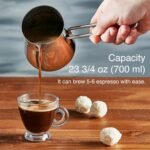 Crystalia Turkish Coffee Pot 18/10 Stainless Steel, Stove Top Tea Maker, Milk Warmer, Greek Arabic Coffee Cezve Briki, 23 2/3 oz (700 ml) (Silver, Large) - Image 4
