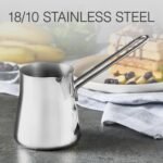 Crystalia Turkish Coffee Pot 18/10 Stainless Steel, Stove Top Tea Maker, Milk Warmer, Greek Arabic Coffee Cezve Briki, 23 2/3 oz (700 ml) (Silver, Large) - Image 5