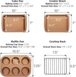 Ecolution Non-Stick Toaster Oven Bakeware Set, 4 Piece, Carbon Steel, Easy to Clean and Perfect for Single Servings, Copper - Image 3