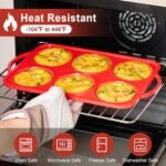 2 Pack 4 Inch Jumbo Muffin Top Pans with Metal Frames, Silicone Egg Molds for Breakfast Sandwiches, Egg Bite Baking Trays, BPA Free & Non-Stick - Image 4