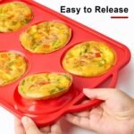2 Pack 4 Inch Jumbo Muffin Top Pans with Metal Frames, Silicone Egg Molds for Breakfast Sandwiches, Egg Bite Baking Trays, BPA Free & Non-Stick - Image 5