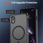 SUPFINE Magnetic for iPhone XR Phone Case(Compatible with MagSafe)(Military Grade Drop Protection) Slim Translucent Matte Shockproof with Anti-Fingerprint Phone Cover,Black - Image 4