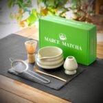 Matcha Whisk Set- Matcha Set includes Matcha Whisk and Bowl (Bowl with Spout), Sifter, Holder and Scoop- The Perfect Bamboo Whisk for Matcha Tea (Molted Green) - Image 3
