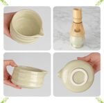 Matcha Whisk Set- Matcha Set includes Matcha Whisk and Bowl (Bowl with Spout), Sifter, Holder and Scoop- The Perfect Bamboo Whisk for Matcha Tea (Molted Green) - Image 4