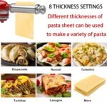 Pasta Maker Attachment for All Kitchenaid Stand Mixers, 3 PCS Kitchen Aid Pasta Attachments Included Pasta Dough Roller, Fettuccine Cutter, Spaghetti Cutter and Cleaning Brush - Image 4