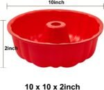SOV silicone cake pan, silicone Cake Molds, Bakeware Non Stick 10 inch Pan for Jello,Gelatin,cake, Silicone Baking Molds for Cakes, Round Baking Pan (1 pack) - Image 4