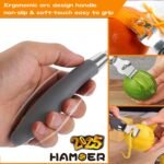 Citrus Lemon Zester & Channel Knife Tool for Kitchen Bar, Stainless Steel Blade, Ergonomic Design, Wooden Handle & Rubber & Plastic Handle Set Tool - Image 3