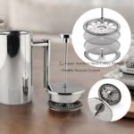 Small Stainless Steel French Press, 12oz Dual-Filter Coffee Plunger Pot Brewer and Maker for Individual Serving, Silver - Image 4