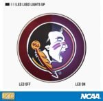 Florida State University Wireless Charger with Illuminated Seminoles Logo & Built-in Power Bank for Wired and Wireless Charging. 100% Portable Wireless Phone Charger - Image 3